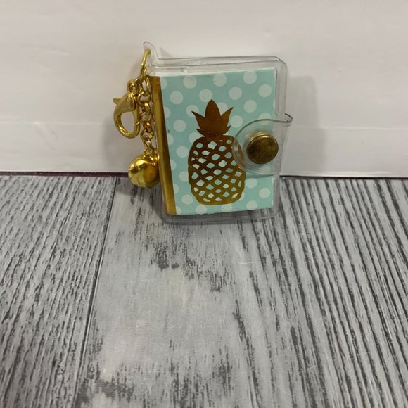 Recollection Mini Notebook Planner Charm Pineapple Charm Keyring - Picture 1 of 6